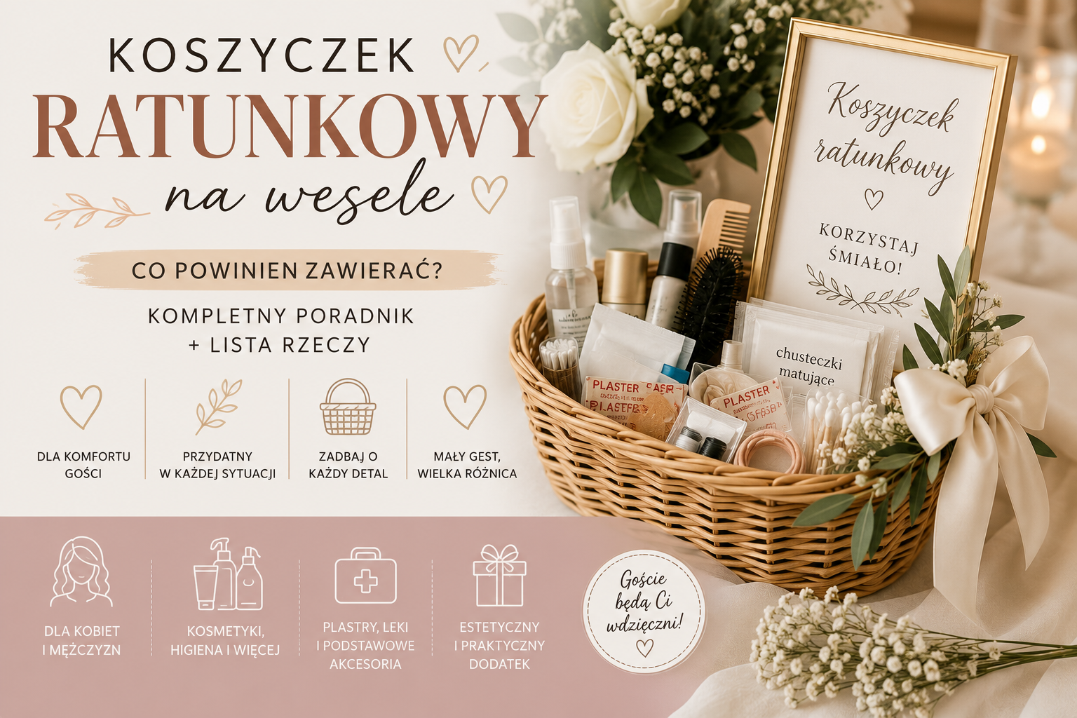 Koszyczek ratunkowy na wesele | co powinno się w nim znaleźć?