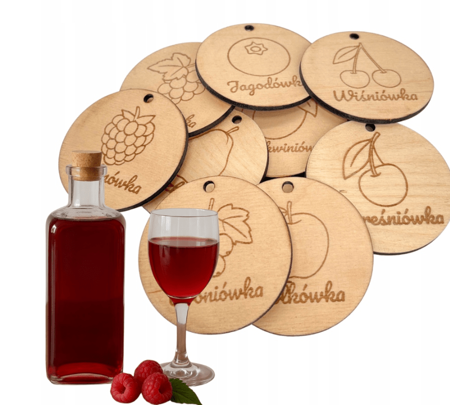 zawieszka na nalewki domowej roboty alkohol wódkę itp etykieta 1 szt + sznurek jutowy
