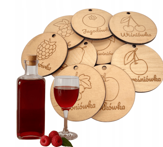 zawieszka na nalewki domowej roboty alkohol wódkę itp etykieta 1 szt + sznurek jutowy